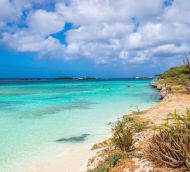 Hidden secluded beach cove in Aruba